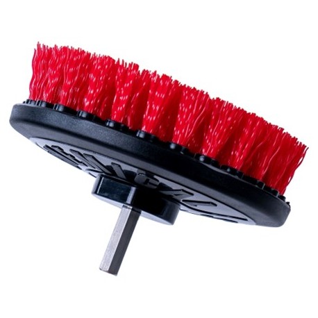 CARPET BRUSH W/DRILL ATTACHMENT - HEAVY DUTY (RED)